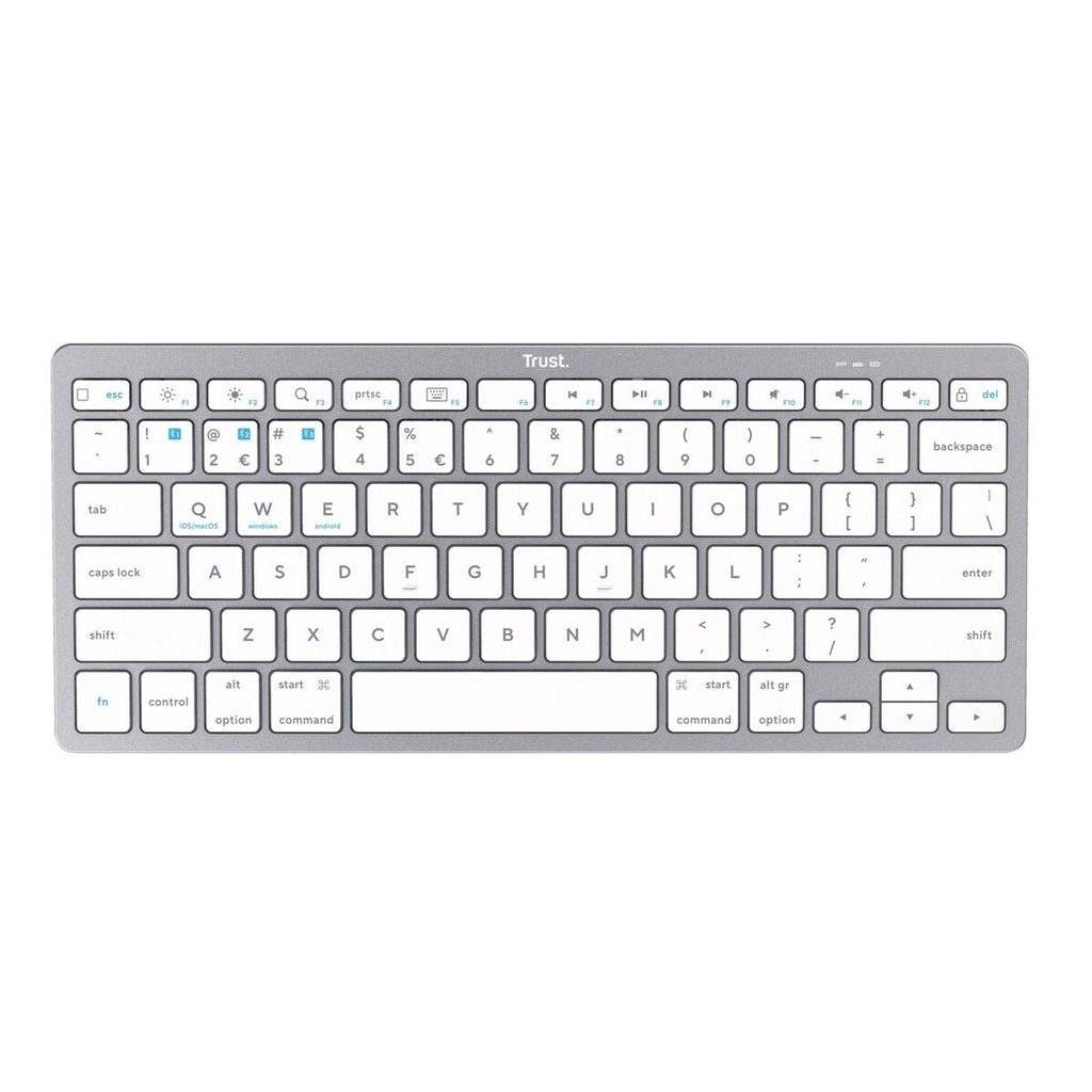 Wireless Keyboard Trust 24651 Qwerty US Silver Monochrome