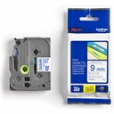 Laminated Tape for Labelling Machines Brother Cinta laminada 9mm Blue/White