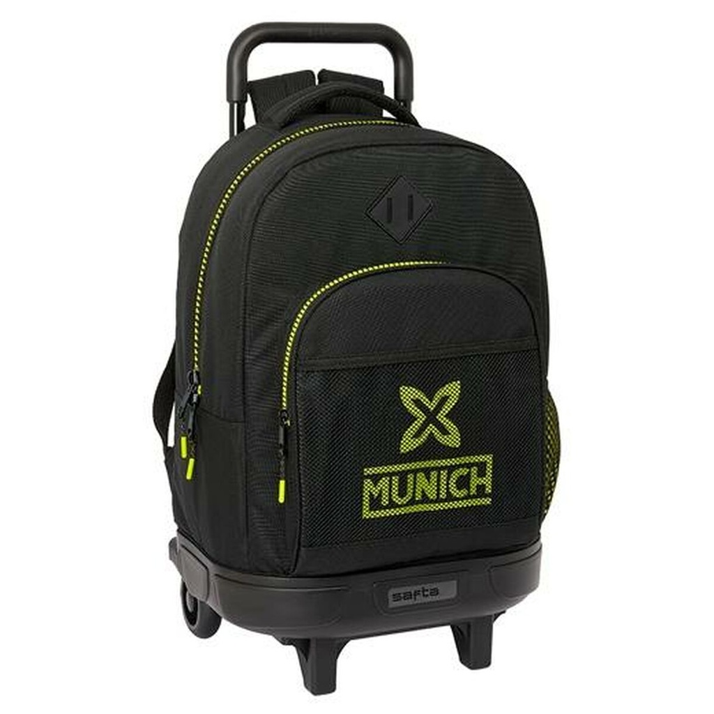School Rucksack with Wheels Munich Beat Black 33 x 22 x 45 cm