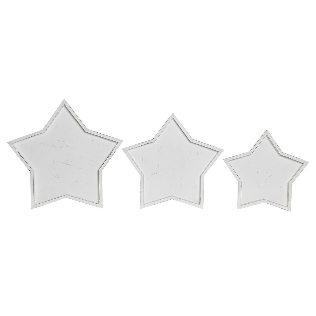 Centerpiece DKD Home Decor White Wood 57 x 54 x 3 cm (3 Pieces)