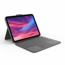 Teclado Bluetooth con Soporte para Tablet Logitech Combo Touch Gris Francés AZERTY