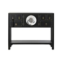 Mesa auxiliar DKD Home Decor 95 x 26 x 79 cm Abeto Negro Dorado Metal Blanco Madera MDF