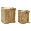 Juego de Cestos DKD Home Decor Natural Bambú Cuerda (2 Piezas)