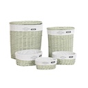 Set of Baskets DKD Home Decor Green wicker 51 x 37 x 56 cm 5 Pieces