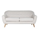 Sofá DKD Home Decor Natural Poliéster Madera de caucho Crema (172 x 82 x 82 cm)