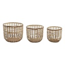 Juego de Cestas DKD Home Decor Marrón Natural (3 Piezas) (3 Unidades)