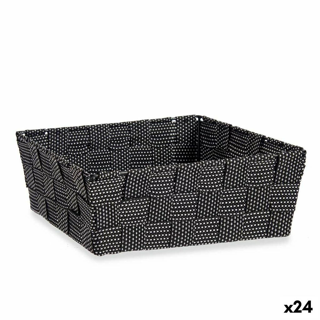 Cesta Multiusos Kipit A3-6930A9 Negro Tela 2,4 L 20 x 8 x 24 cm Trenzada (24 Unidades)