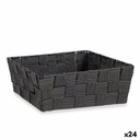 Cesta Multiusos Kipit A3-6930A9 Negro Tela 2,4 L 20 x 8 x 24 cm Trenzada (24 Unidades)