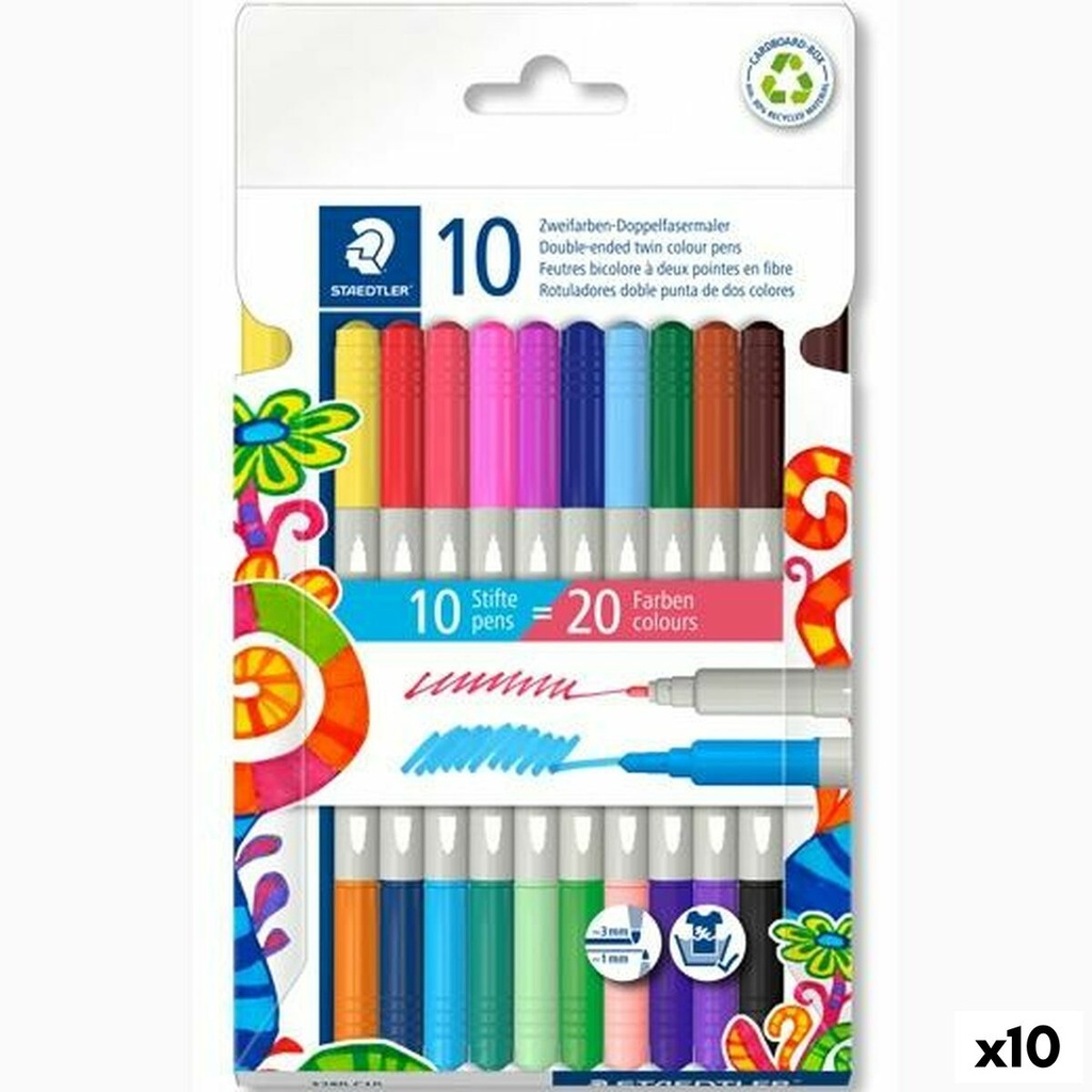 Set de Rotuladores Staedtler Noris 3280 Multicolor (10 Unidades)