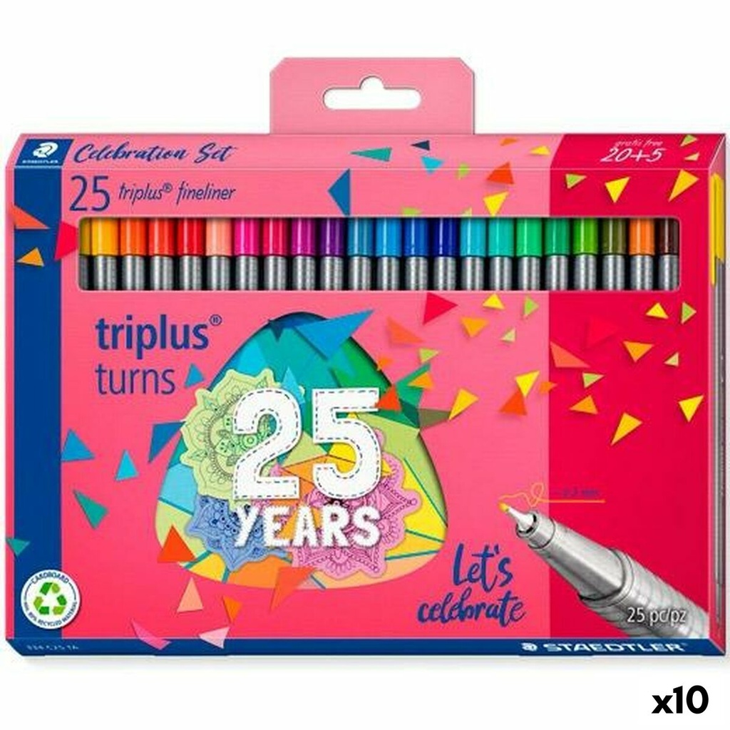 Set de Rotuladores Staedtler Triplus Fineliner 334 (10 Unidades)