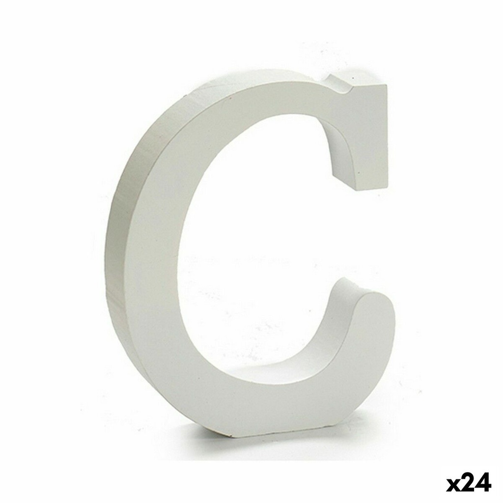 Letra Pincello C Blanco Madera 2 x 11 cm (24 Unidades)