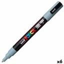 Marker pen/felt-tip pen POSCA PC-3M Grey (6 Units)
