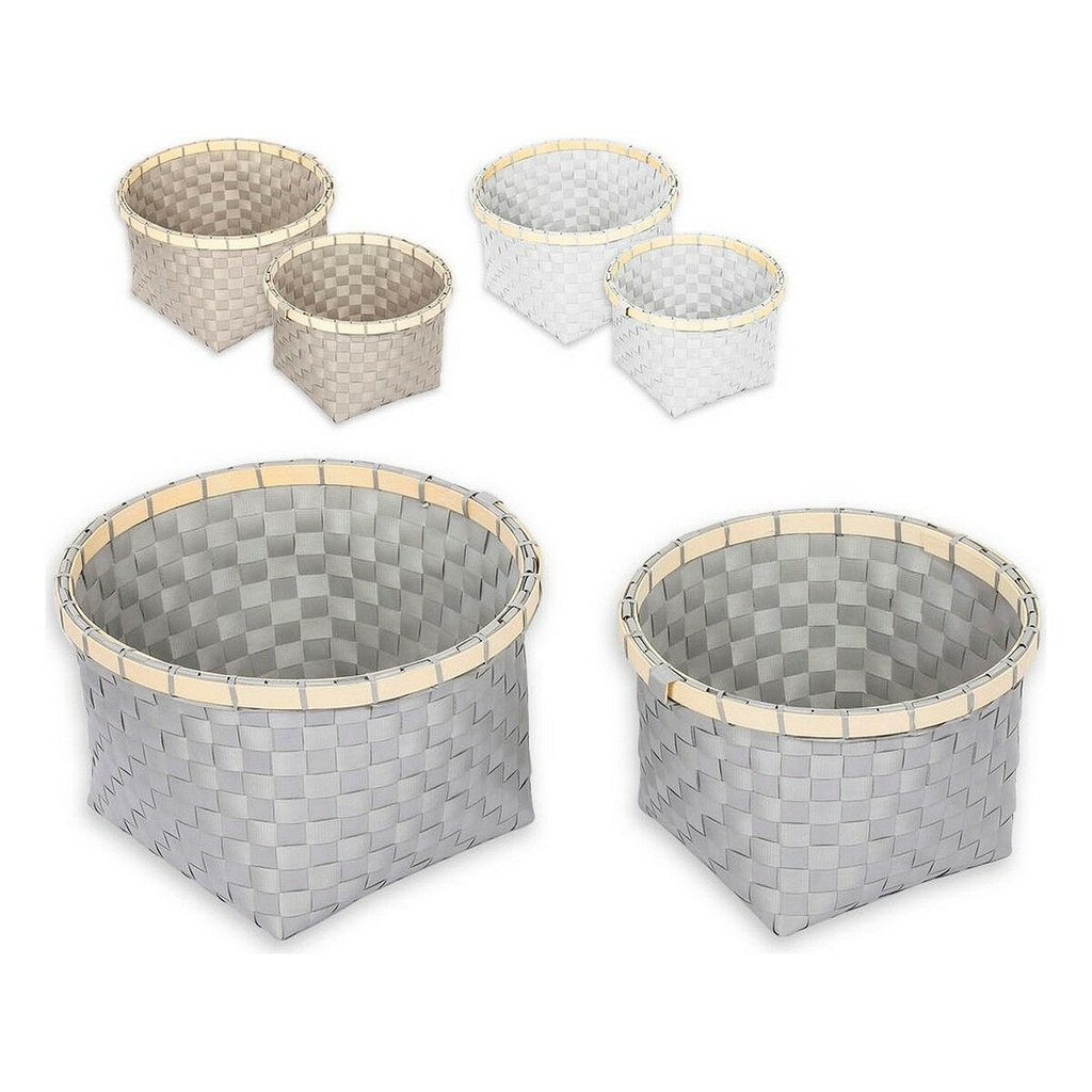 Multi-purpose basket Confortime Circular 26 x 26 x 17 cm 2 Pieces (2 Units)