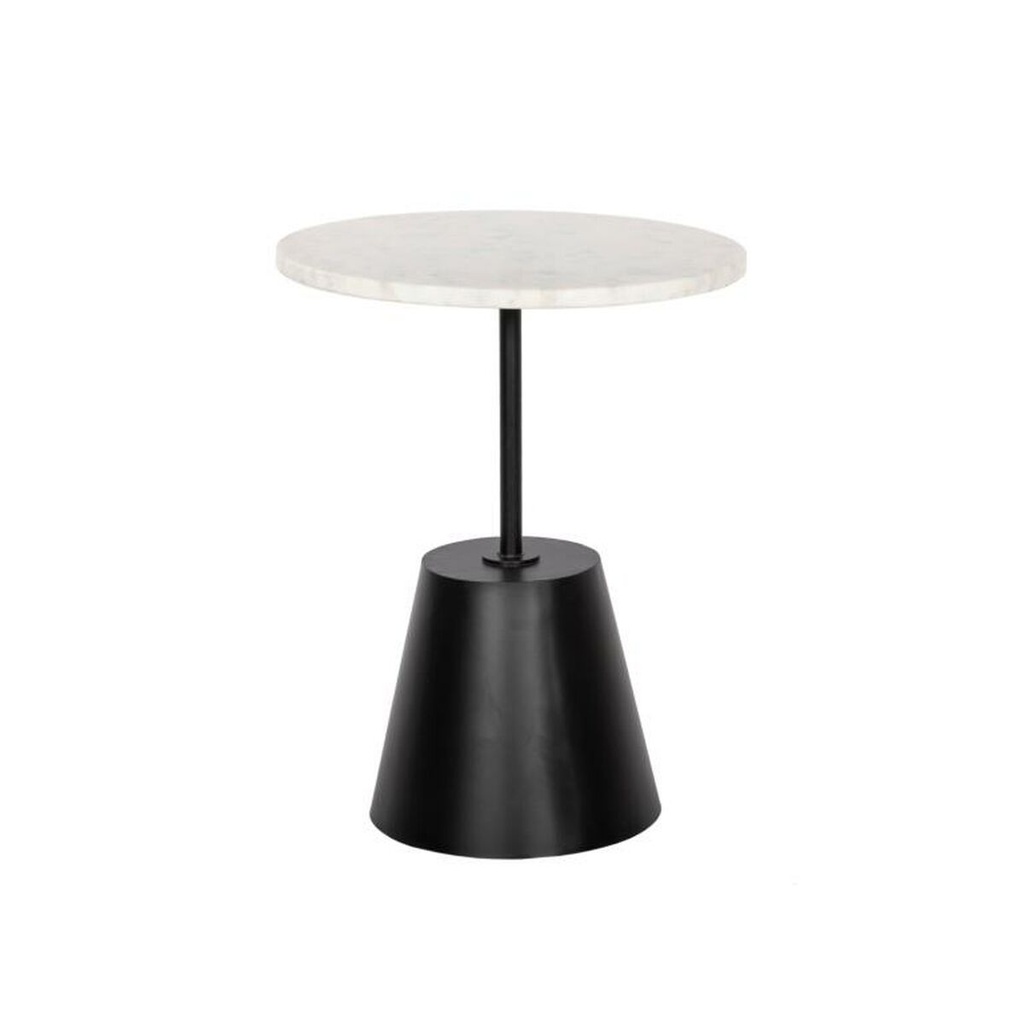 Mesa auxiliar DKD Home Decor Negro Blanco Metal Mármol 40 x 40 x 50 cm