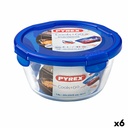 Fiambrera Hermética Pyrex Cook&go 20 x 20 x 10,3 cm Azul 1,6 L Vidrio (6 Unidades)