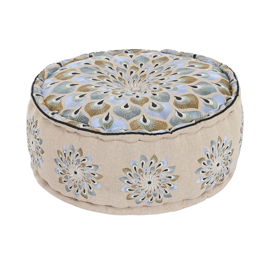 Pouffe DKD Home Decor Blue Beige