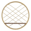 Shelve Natural Golden Metal Wood 43 x 13 x 43 cm