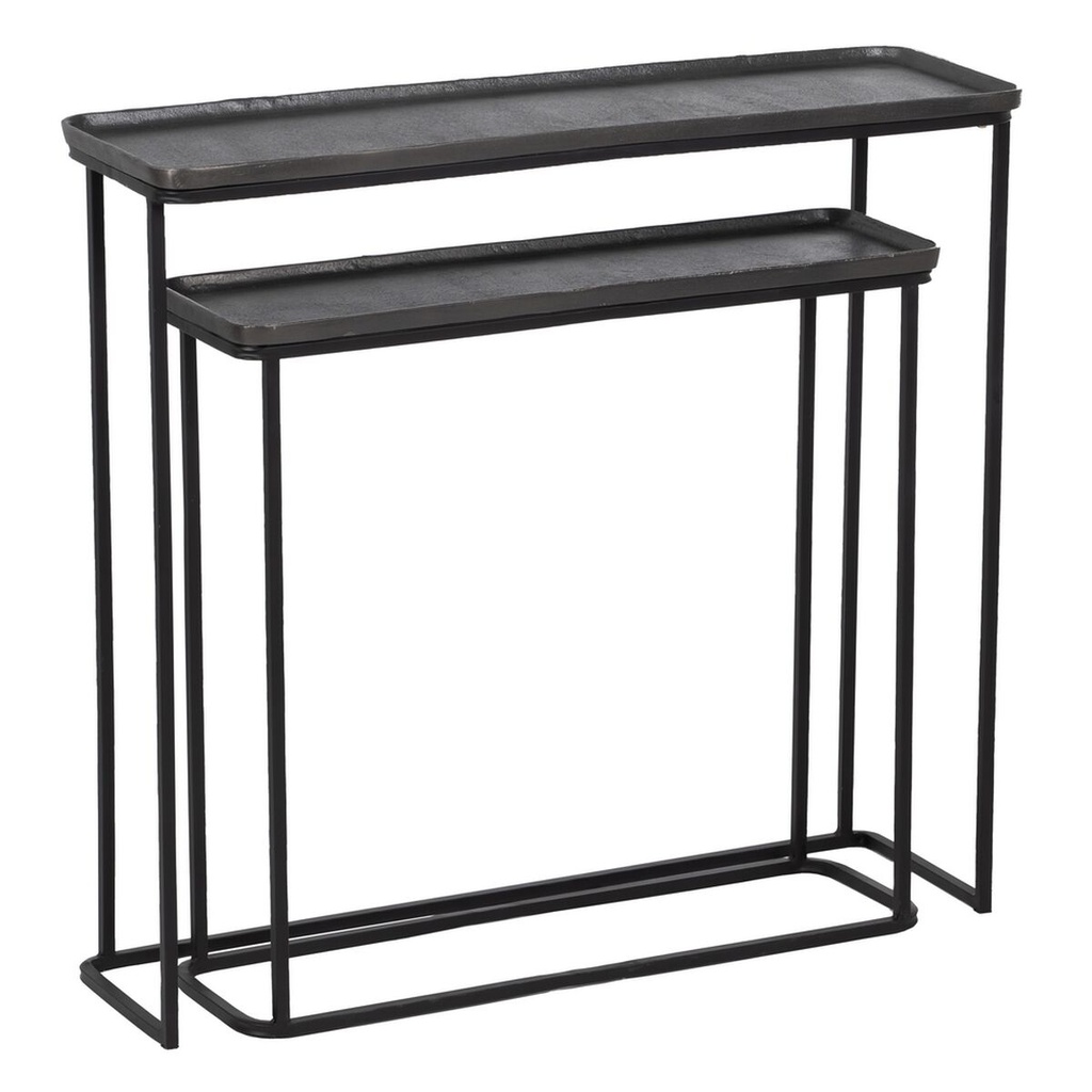 Juego de muebles Negro Gris 84 x 26 x 78 cm