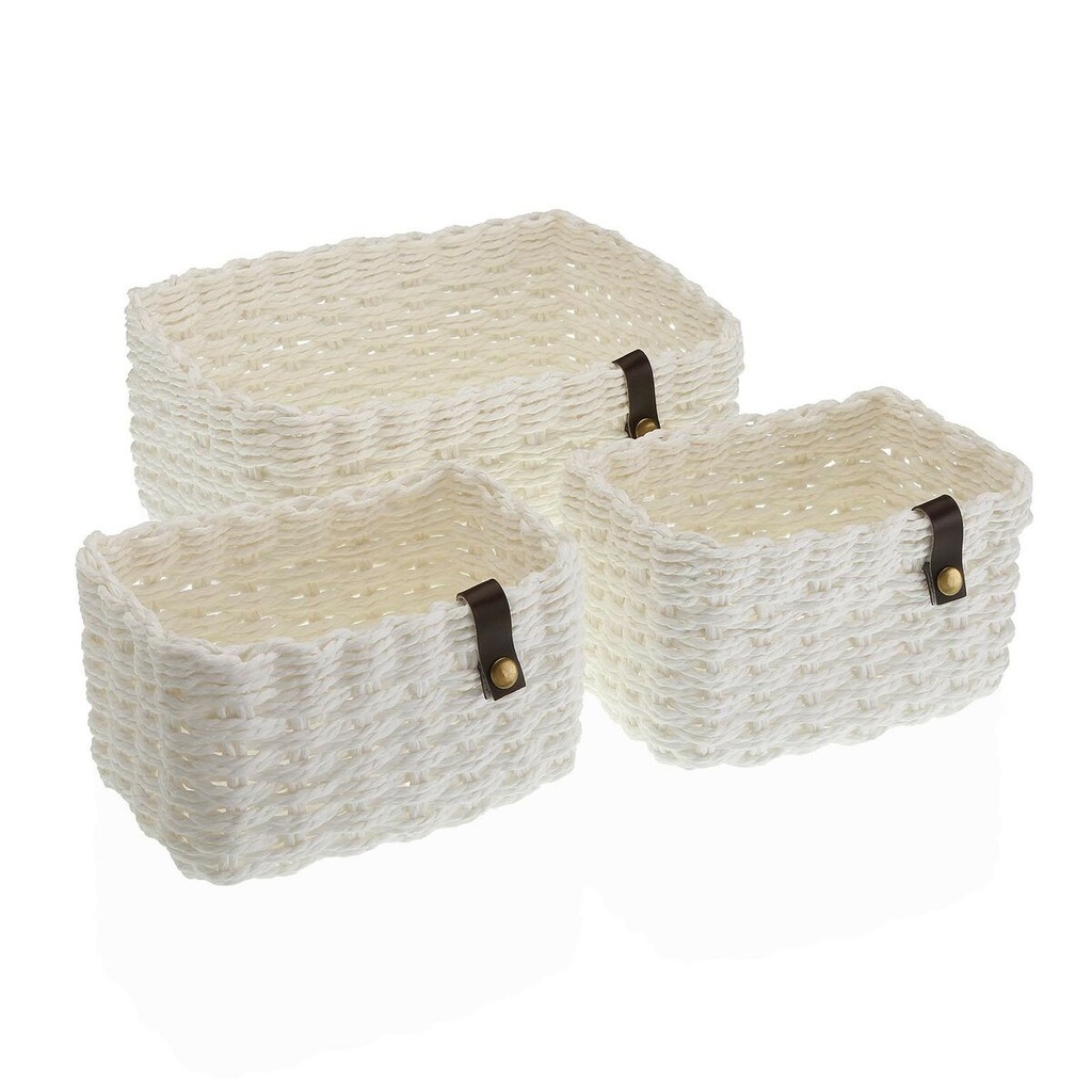 Basket set Versa 19 x 12 x 26 cm White