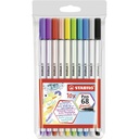 Set of Felt Tip Pens Stabilo Pen 68 Brush 10 Pieces Multicolour