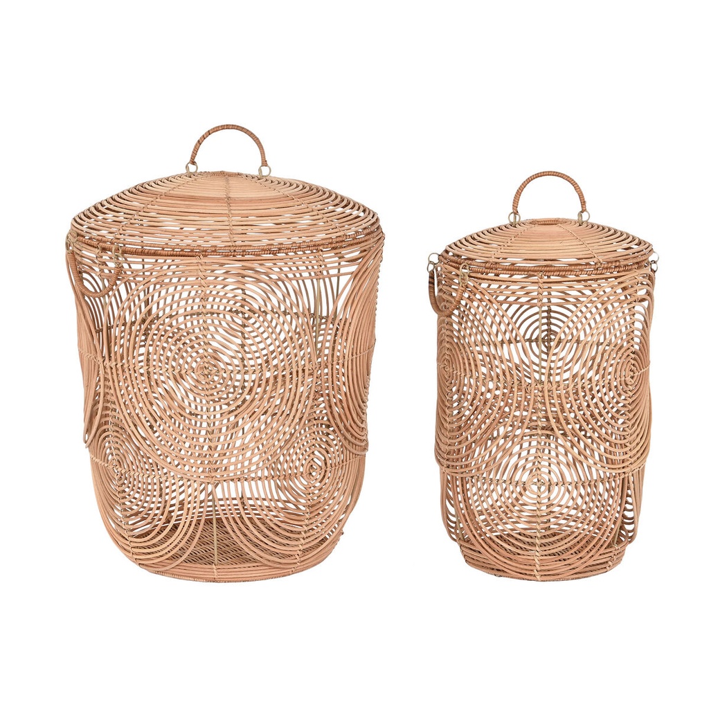Basket set DKD Home Decor Natural Light brown (2 Pieces)