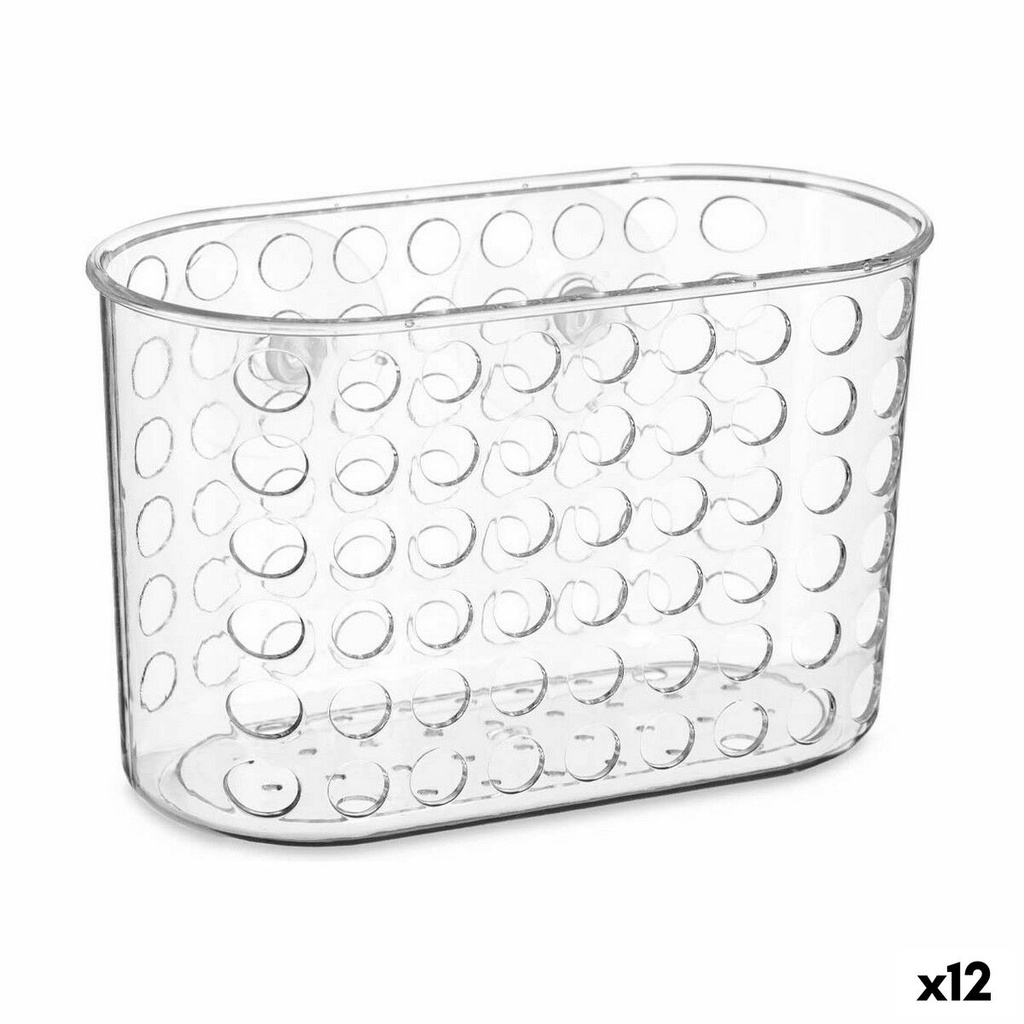 Soporte Organizador para Bañera Berilo 54160 Transparente PVC Plástico 19,3 x 12 x 9 cm (12 Unidades)