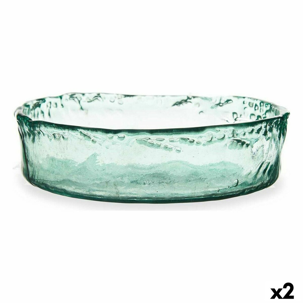 Centro de Mesa Gift Decor A03730 Transparente Cristal Cristal reciclado 30 x 8 x 30 cm (2 Unidades)