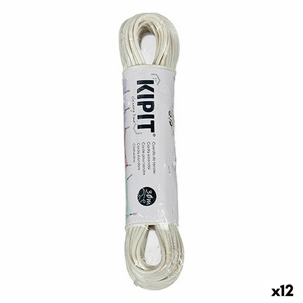 Cuerda para Tender Kipit HH023C(S/C) Blanco PVC 30 m (12 Unidades)