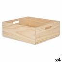 Caja Decorativa Madera de pino 35 x 14 x 40 cm (4 Unidades)