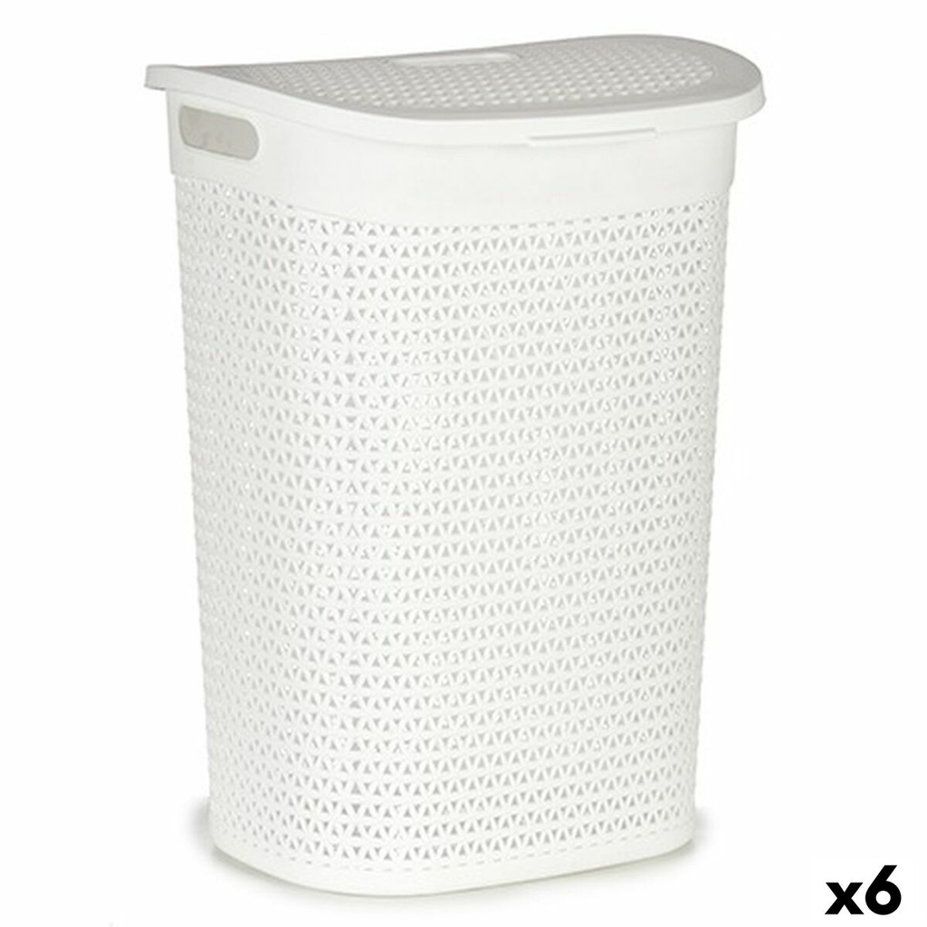 Cesto para la Ropa Kipit 4790-3 Blanco Plástico 60 L 43,5 x 57,5 x 34 cm (6 Unidades)