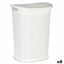 Laundry Basket Kipit 4790-3 White Plastic 60 L 43,5 x 57,5 x 34 cm (6 Units)