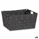 Cesta Multiusos Kipit A3-6883 Negro Tela 30 x 14 x 20 cm 20 x 14 x 30 cm (18 Unidades)
