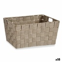 Cesta Multiusos Kipit A3-6883 Marrón Tela 5 L 30,4 x 14 x 20 cm (18 Unidades)