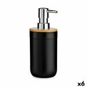 Dispensador de Jabón Berilo 51710 Negro Bambú Polipropileno 350 ml 8 x 17 x 9 cm (6 Unidades)