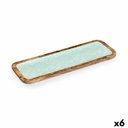 Centro de Mesa Gift Decor GMC-147-2370-3 Blanco Marrón Verde Poliéster Resina Madera de mango 45 x 15 cm 15,2 x 2,54 x 45,7 cm H