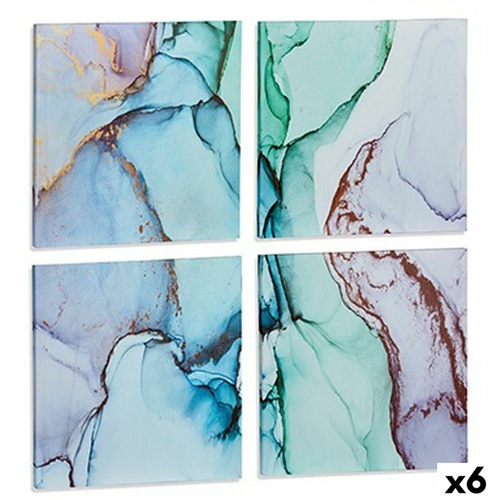 Canvas Gift Decor PC342108 Canvas 35 x 7 x 35 cm Marble Blue