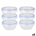 Set de Fiambreras Leknes 30502 Azul Transparente Plástico 800 ml 15,5 x 7,5 x 15,5 cm Hermético (8 Unidades)