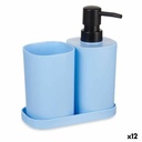 Set de Baño Berilo B8108-S3-BLUE Azul Negro Polipropileno (12 Unidades)