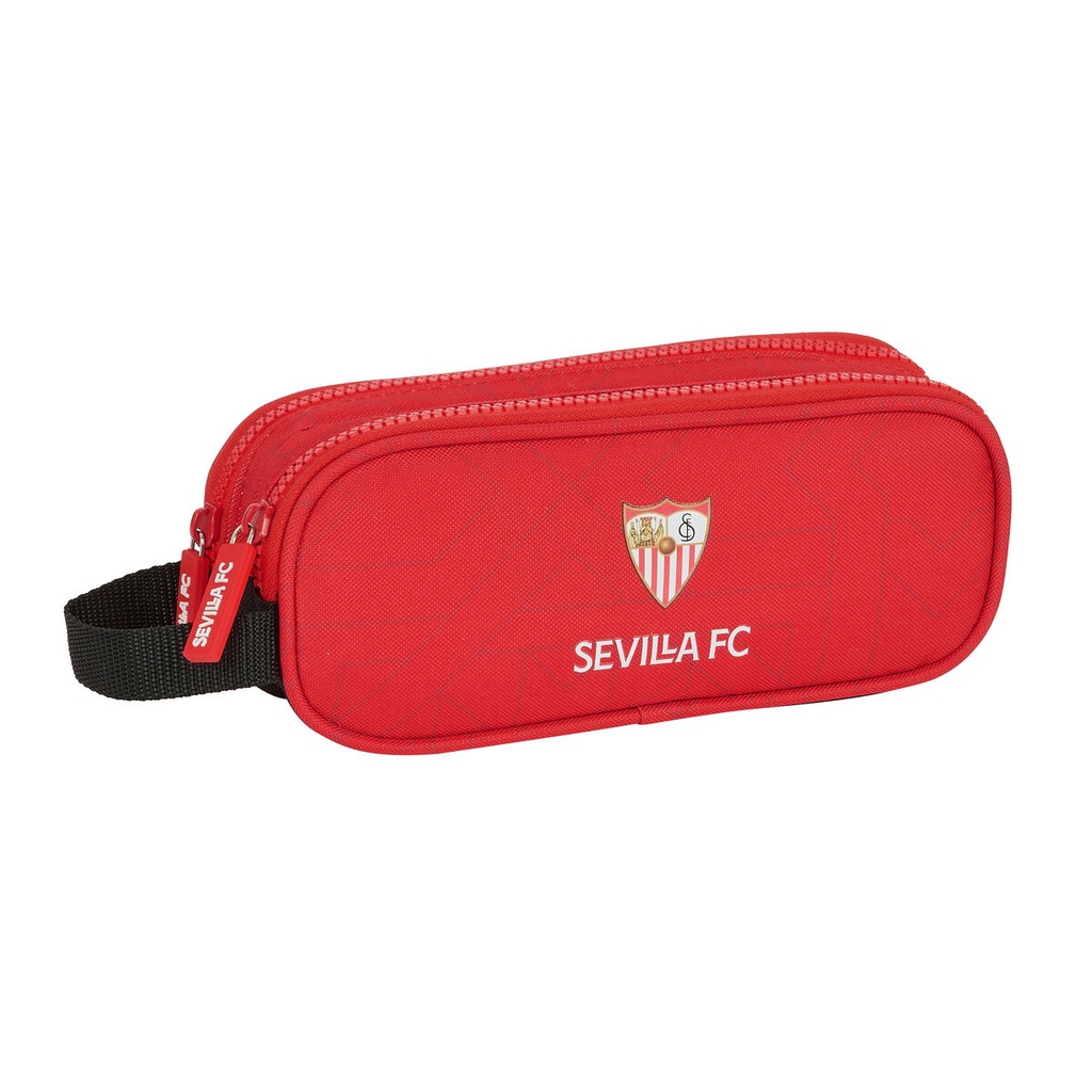 Portatodo Doble Sevilla Fútbol Club Negro Rojo 21 x 8 x 6 cm
