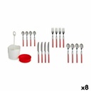 Set de Cubiertos Kinvara HQ233H10 Rojo Acero Inoxidable (8 Unidades)
