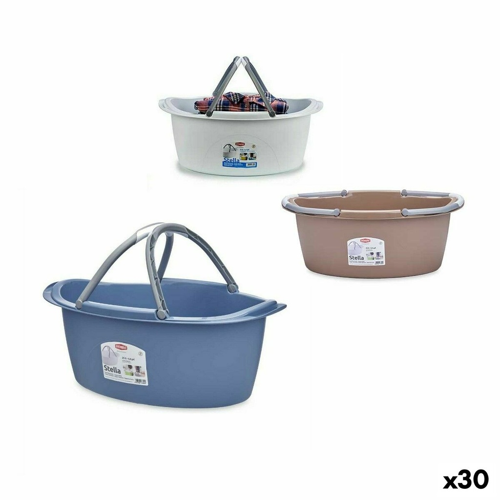 Cesto para la Ropa Stefanplast PR181A Plástico 25 L 59 x 23 x 38 cm Con asas (30 unidades)