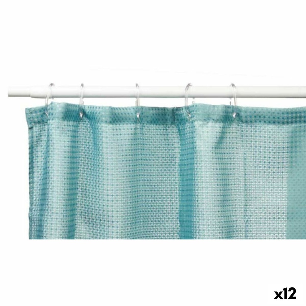 Cortina de Ducha Berilo SC-POLY-UD1-GREEN Verde Turquesa Poliéster 180 x 180 cm Puntos (12 Unidades)