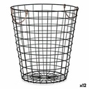 Basket Kinvara W5759M-CH Black Steel 30 x 30 x 30 cm With handles (12 Units)