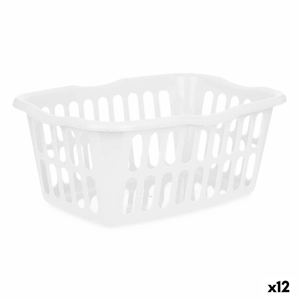Cesto Kipit 8067-W Blanco Polipropileno 50 L 58 x 24 x 42 cm (12 Unidades)