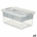 Caja Multiusos Kipit 02 1311 Gris Transparente Plástico 9 L 35,5 x 17 x 23,5 cm (6 Unidades)