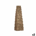 Set de Cajas Organizadoras Apilables Pincello 129 Negro Cartón Rayas (2 Unidades)