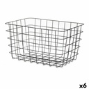 Multi-purpose basket Kinvara W5759K-L BLACK Black Metal 38,5 x 20,5 x 28 cm Rectangular (6 Units)