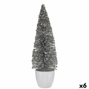 Árbol de Navidad Krist+ 2402/13-2-1 Blanco Plateado Plata Plástico Árbol de Navidad 10 x 33 x 10 cm (6 Unidades)