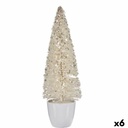 Árbol de Navidad Krist+ 2402/13-2-4 Blanco Plástico Árbol de Navidad 10 x 33 x 10 cm (6 Unidades)