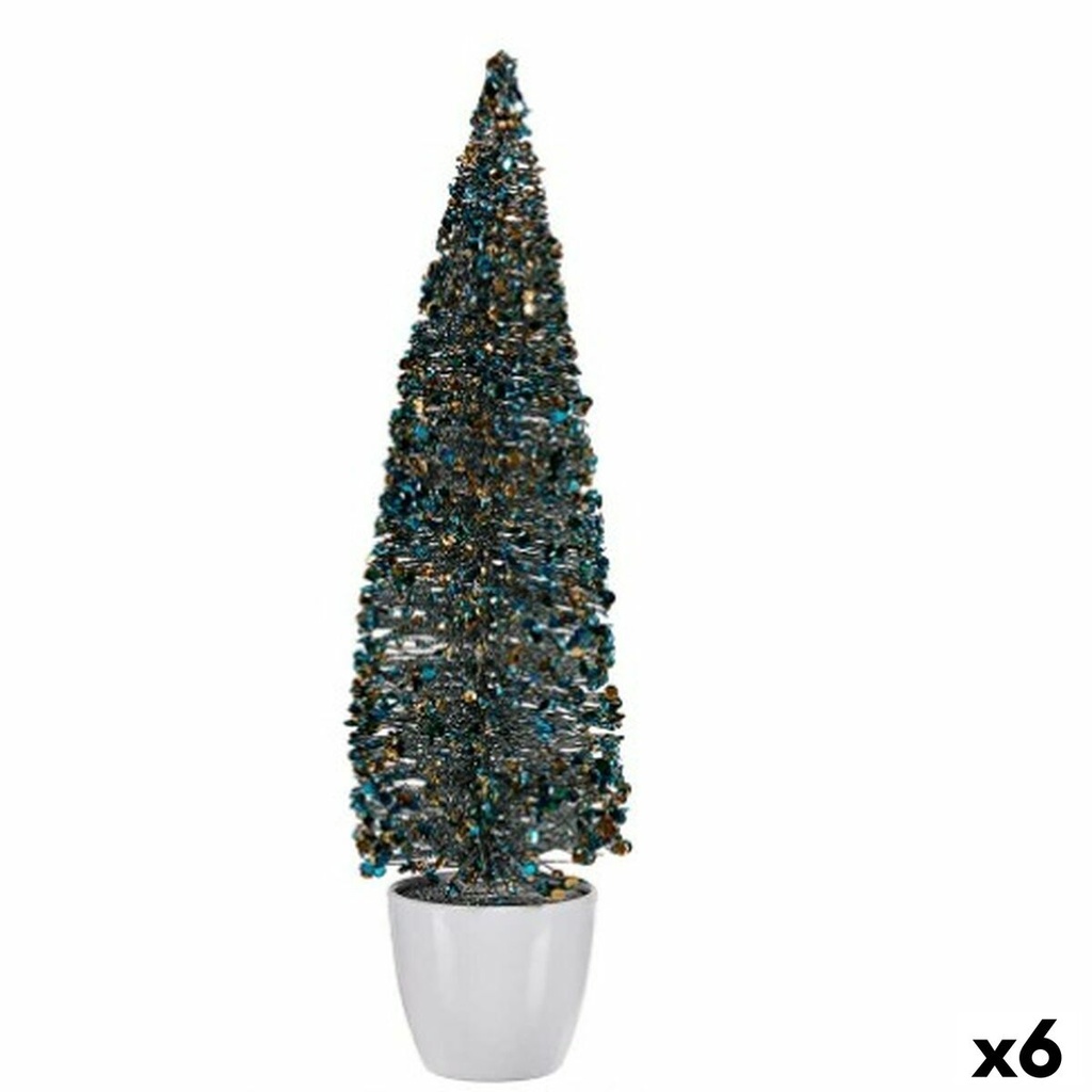 Christmas Tree Krist+ 2402/15-2-6 Blue Golden Plastic Christmas Tree 10 x 38 x 10 cm (6 Units)